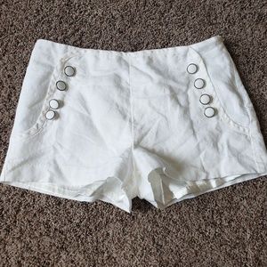 White nautical linen style shorts